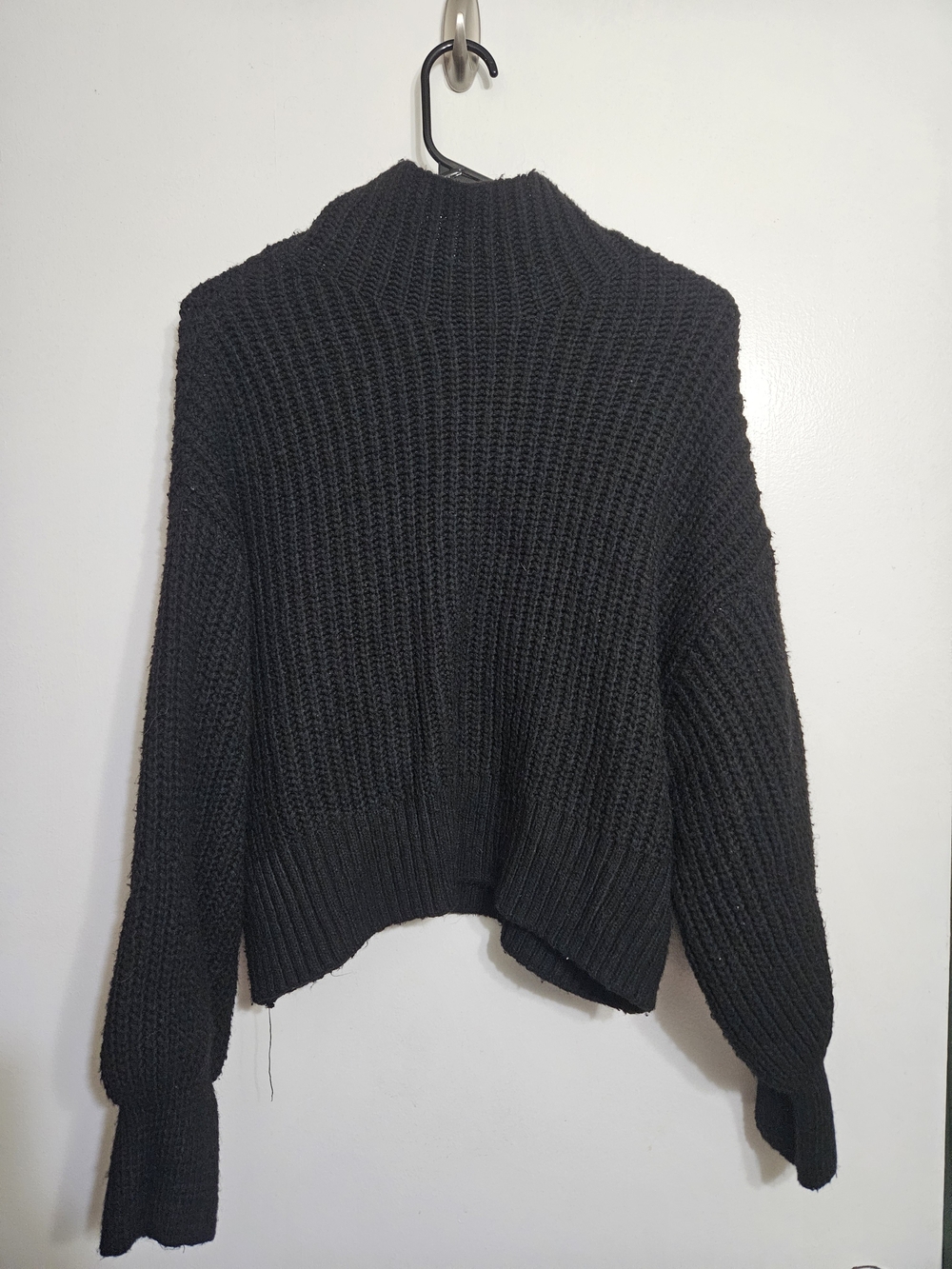 H&M Black Ribbed Turtleneck Sweater